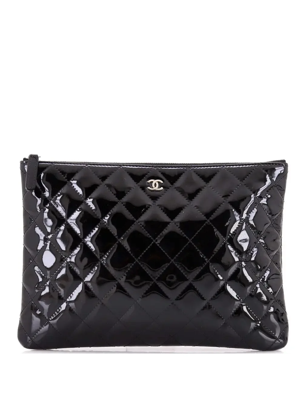 Chanel O Case Clutch Quilted Patent #340339C11B
